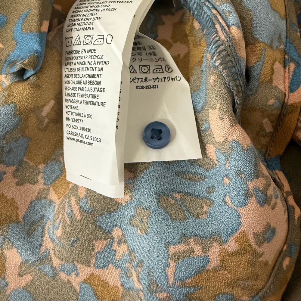 Prana Floral Tunic - Blue and Brown Size XS - Picture 12 of 12